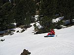 Alle schnallen die Ski wieder an.